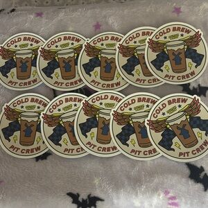 Cold Brew Pit Crew Sticker - Round Multi-Color Set